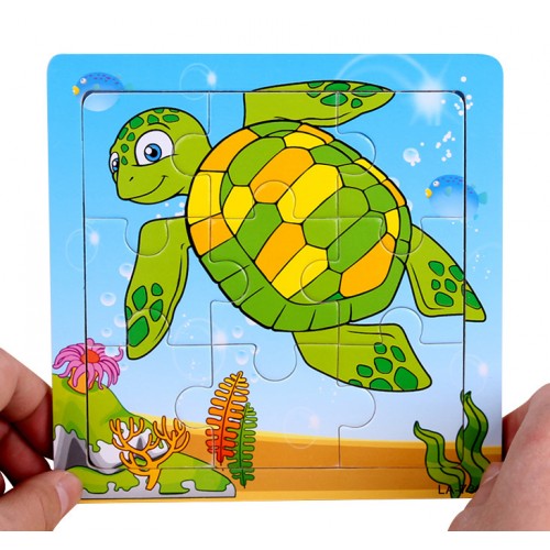 EVERY FAMILY - 24 Styles Wooden Kids Jigsaw Puzzles Toys With Animals The Tortois